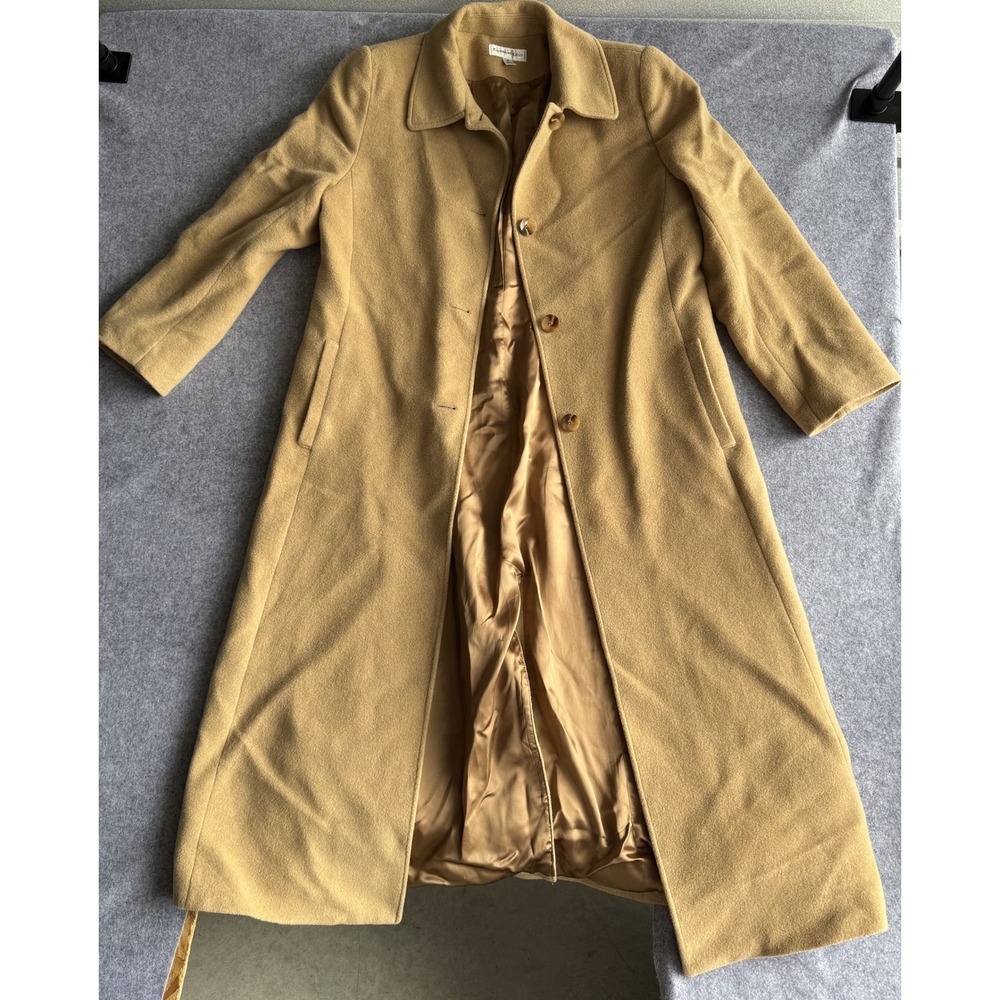 Katherine Kelly Camel Hair Long Coat 12 Tan 100% Camel Hair Luxury Outerwear